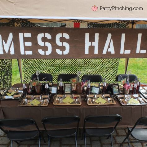 Uso Party, Military Send Off Party Ideas, Deployment Party, Military Retirement Parties, Army Birthday Parties, Soft Ideas, Army Retirement, Army Theme, Food Tables