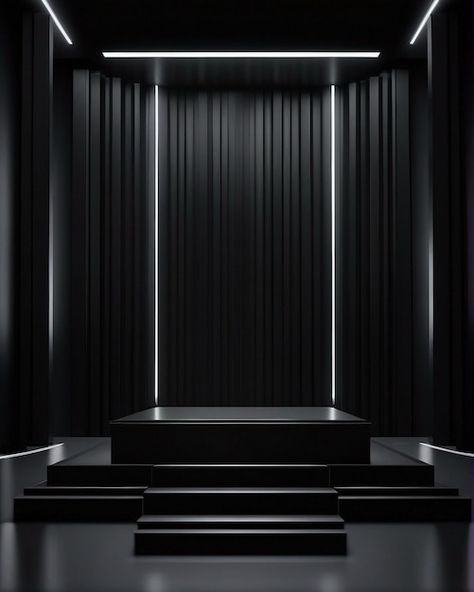 Photo black podium simmetric dark backgr... | Premium Photo #Freepik #photo Backstage Background, Red Carpet Awards, Moving Backgrounds, Stage Background, 3d Environment, Stage Set, Product Display, Photoshop Backgrounds, Technology Design