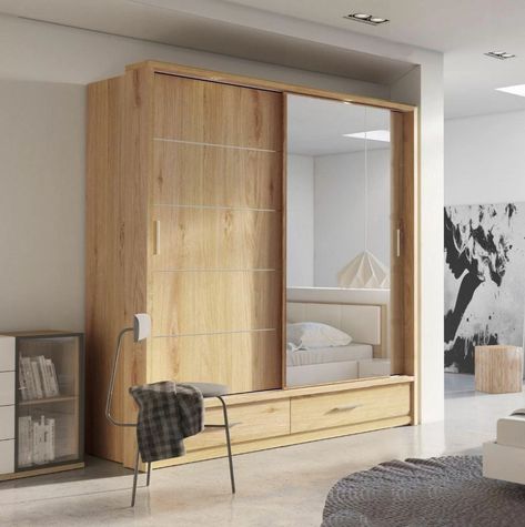 Brayden Studio Tengan 2 Door Sliding Wardrobe & Reviews | Wayfair.co.uk 3 Sliding Door, 3 Door Sliding Wardrobe, Armoire Design, Small Led Lights, Sliding Door Wardrobe, Wardrobe Solutions, Wardrobe Drawers, 2 Door Wardrobe, Matching Furniture