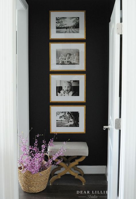 Master Bedroom With Bright Spring Eastern Redbud Branches - Dear Lillie Studio Cozy Hallway, Eaton House, Gold Frame Gallery Wall, Bed Makeover, Shelf Units, Eastern Redbud, Black Accent Walls, Dear Lillie, Focal Wall