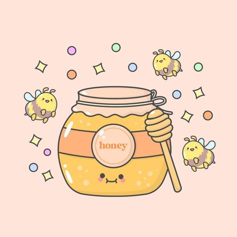 Vector honey bee with cute facial expres... | Premium Vector #Freepik #vector Cute Honey Bee Drawing, Honey Logo Ideas, Cute Bee Drawing, Logo Honey, Cute Facial Expressions, Honey Bee Drawing, Honey Pictures, Honey Illustration, Honey Hive