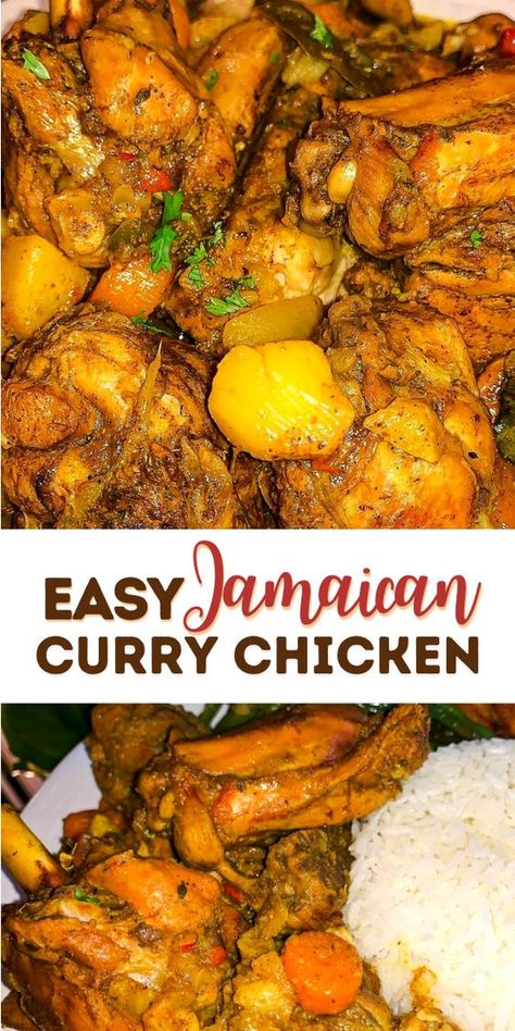 Jerk Chicken Curry, Jamaican Curry Recipes, Jamacian Food Recipes Chicken, West Indian Curry Chicken, Boneless Curry Chicken Recipes, Dinner Ideas Carribean, Jamaican Recipes Chicken, Curry Recipes Jamaican, Healthy Black Recipes