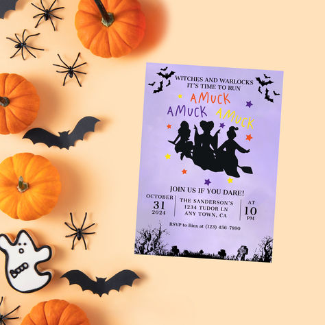 Hocus Pocus Invitations, Hocus Pocus Birthday Party, Hocus Pocus Halloween Party, Hermanas Sanderson, Themed Halloween Party, Hocus Pocus Halloween, Dinner Party Invitations, Moms Birthday, Halloween Party Invitation