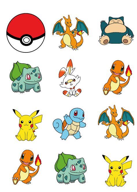 Pokemon Characters 24 Cupcake Toppers C0C Pikachu Cupcake Toppers Printable, Pokémon Cupcake Toppers, Pokemon Cupcake Toppers Printable Free, Pokemon Toppers Printable, Pokemon Cake Toppers Printable, Pokémon Printable, Pokemon Stickers Printable, Pokemon Party Printables, All Pokemon Characters