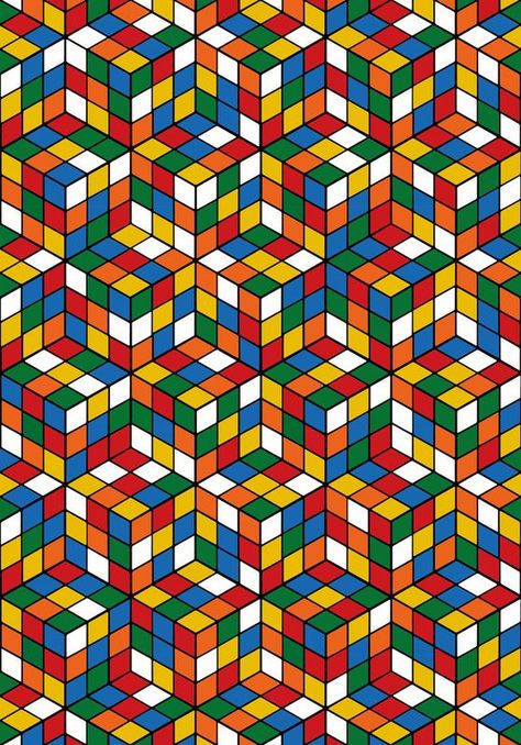 Rubiks Cube Patterns, Rubicks Cube, Rubix Cube, Cube Pattern, New Retro Wave, Graph Paper Art, בר מצווה, Cube Puzzle, Rubik's Cube