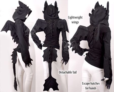 Toothless hoodie Toothless Hoodie, Toothless Costume, Dragon Jacket, Mode Steampunk, Dragon Hoodie, Dragon Costume, Hoodie Pattern, Cosplay Diy, Toothless