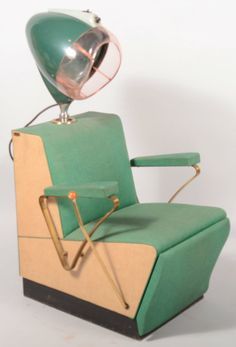 Vintage Salon Chair, Vintage Beauty Salon Aesthetic, Retro Hair Salon, Hair Dryer Chair, Vintage Hair Dryer, Vintage Beauty Salon, Stylist Chair, Hooded Dryer, Vintage Hair Salons