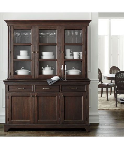 Dining Room Hutch Decor, Buffet With Hutch, Crockery Cabinet Design, Hutch Top, Crockery Cabinet, Crockery Unit Design, Dining Room Cabinet, Buffet Hutch, House Dining Room