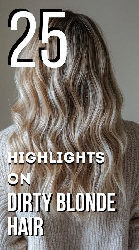 Brighten your dirty blonde hair with these 25 stunning highlight ideas! From soft caramel tones to bold platinum streaks, these highlights add dimension and shine, giving your hair a sun-kissed, natural glow. Perfect for an effortlessly chic look! Blonde Highlights Color Chart, Blonde Highlights With A Shadow Root, Hair Color Ideas To Add Dimension, Fun Blonde Hair Color Ideas, Dimensional Vanilla Blonde, Naturally Highlight Hair, Blonde And Platinum Highlights, Frosted Blonde Hair Highlights, Haircut And Highlights