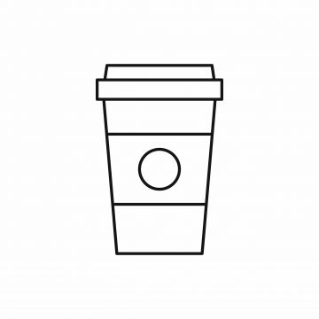 Takeout Breakfast, Coffee Cup Outline, Disposable Container, Coffee Cup Vector, Hot Cappuccino, Tea Vector, Drink Vector, Cup Illustration, Coffee Cup Icon