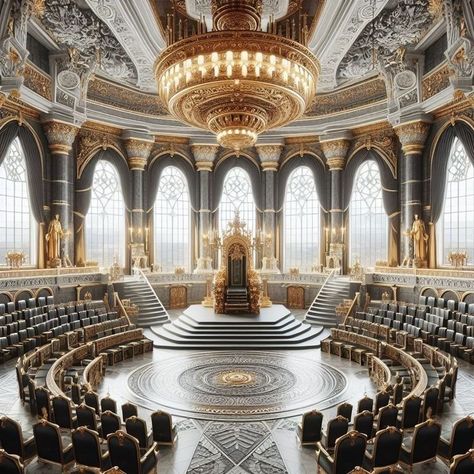 Palace Room Aesthetic, Castle Meeting Room, Fantasy Royal Palace, Throne Room Aesthetic, Egyptian Castle, Fantasy Palace Interior, Royal Throne Room, Fantasy Throne Room, Fantasy Castle Interior