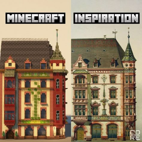 Minecraft 1800s City, European Minecraft Builds, New Orleans Minecraft, Minecraft Small City Buildings, Minecraft Historical Buildings, Minecraft Modern Design, Minecraft Alley, Minecraft Venice, Minecraft Art Deco