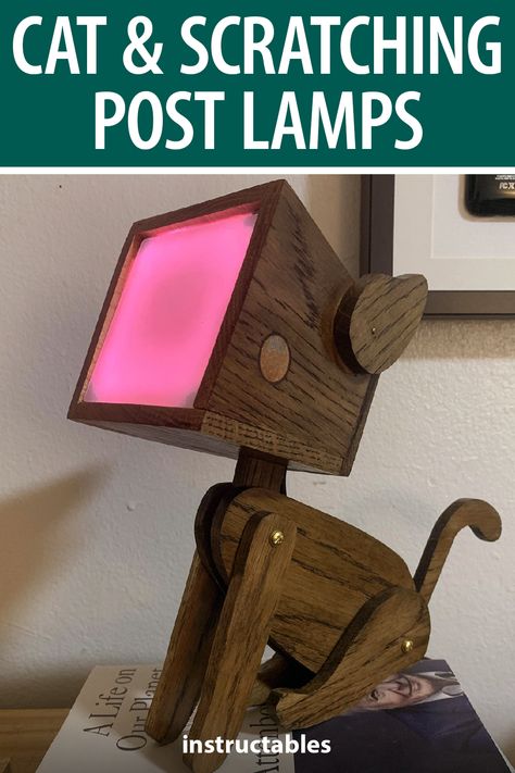 Animal Lamps, Fun Lights, Touch Lamps, Dog Lamp, Wooden Lamps, Cat Lamp, Lamp Inspiration, Animal Lamp, Cat Light