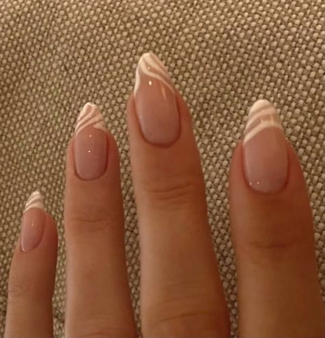 Basic Nail Acrylic Ideas, Feminine Nails Classy Almond, Basic Nails With Design, Basic Nails For Summer, Basic Aesthetic Nails, Cute Basic Nail Designs, Basic Nails Summer, Nails Basic Design, Nail Ideas Basic