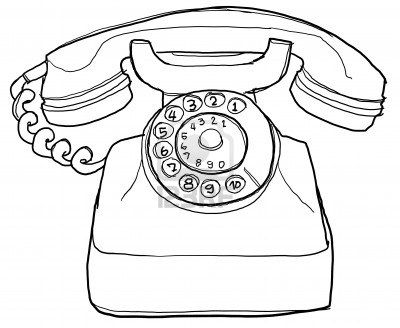 Telephone Drawing Sketch, Telephone Drawing Simple, Old Telephone Drawing, Old Phone Drawing, Telephone Doodle, Telephone Sketch, Telephone Drawing, Phone Drawing, Phone Stand Design