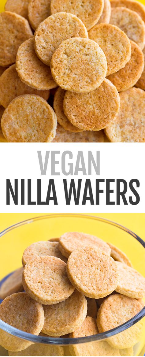 How To Make Vegan Nilla Wafers At Home Cheap Vegan Desserts, Plant Based Deserts, Vegan Snack Recipes Easy, Vegan Copycat Recipes, Allergy Free Snacks, Vegan Cookie Recipes, Vegan Banana Pudding, Healthy Chocolate Pudding, Vegan Sugar Cookies