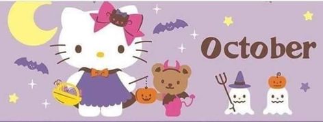 Hello Kitty Halloween Wallpaper, Calico Critters Families, Hello Kitty Halloween, Iphone Wallpaper Pattern, Hello Kitty Art, Halloween 1, Sanrio Wallpaper, Iphone Homescreen Wallpaper, Photo Banner