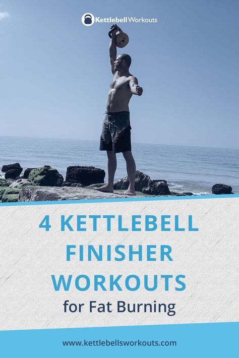 4 kettlebell finisher workouts for fat burning. Do you have a few minutes left at the end of your weights session? Are you looking to take advantage of your final energy stores for fat burning? If so then these 4 kettlebell workout finishers are for you. These 4 kettlebell workout finishers are very effective and can be completed in under 10 minutes. #kettlebell #finisher #workouts Kb Complex Workout, Finishers Workout, Kettlebell Finisher, Finisher Workout, Workout Finishers, Kb Workout, Kettlebell Workouts For Women, Kettlebell Workout Routines, 30 Day Workout Plan