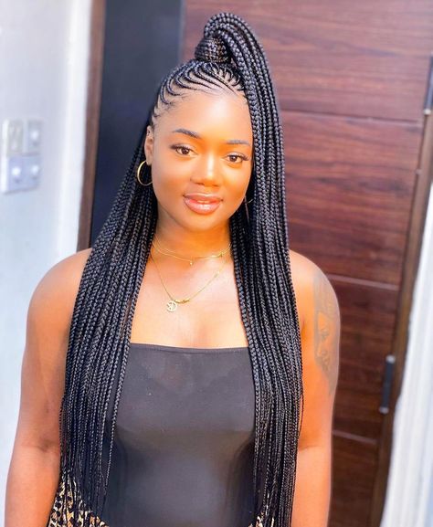 Cornrow Ponytail, Cornrows Braids For Black Women, Individual Braids, Feed In Braids Hairstyles, African Hair Braiding Styles, Long Box Braids, Box Braids Hairstyles For Black Women, Braids Hairstyles Pictures, Braided Cornrow Hairstyles