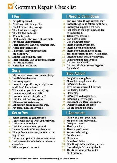 Mental repair list Gottman Worksheets, Gottman Repair, Gottman Repair Checklist, 4 Horsemen Of The Apocalypse, The 4 Horsemen, Gottman Method, Couples Therapy Worksheets, Relationship Repair, Four Horsemen Of The Apocalypse