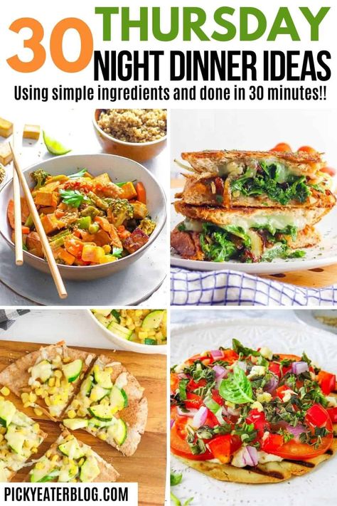 Thursday Night Meals Easy Dinners, Thursday Recipes Dinners, What Is For Dinner Tonight, Easy Thursday Night Dinner, Light Evening Meals, Thursday Night Dinner Ideas, Thursday Dinner Ideas, Evening Meal Ideas, Thursday Dinner