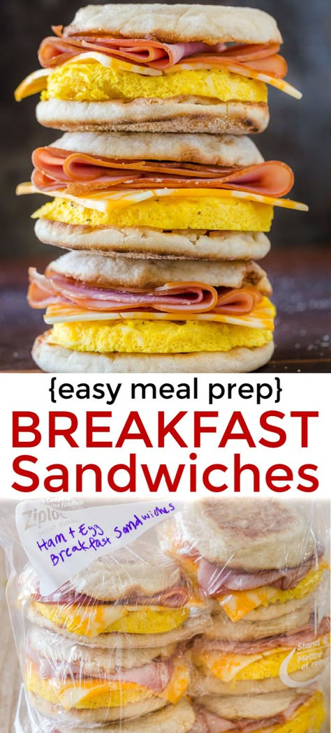 Make-Ahead Freezer Breakfast sandwiches are perfect for busy mornings and ideal for camping! Freezer-friendly breakfast sandwiches is breakfast meal prep. | #breakfastsandwiches #freezerbreakfastsandwiches #breakfastmealprep #mealprep #mealplanning #breakfast #freezerfriendlymeals #natashaskitchen Freezable Breakfast Sandwiches, Premade Breakfast, Freezable Breakfast, Freezer Breakfast Meals, Breakfast Sandwiches Frozen, Croissant Breakfast Sandwich, Bagel Breakfast Sandwich, Egg Sandwich Breakfast, Breakfast Sandwich Maker