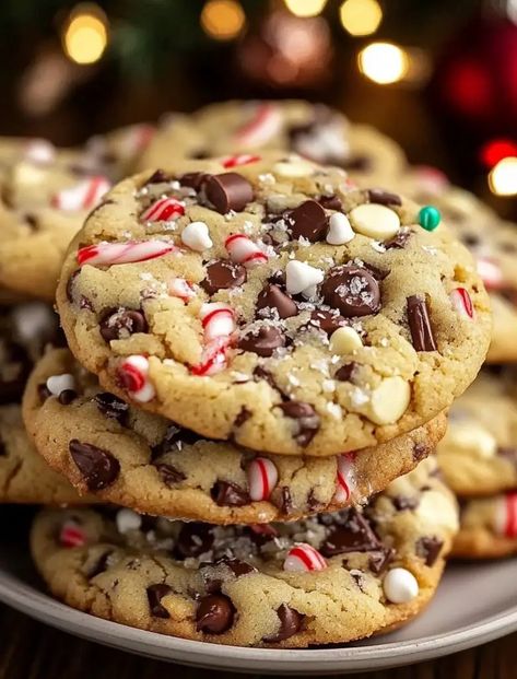 Chocolate Chip Christmas Cookies Merry Me Cookies Recipe, Ree Drummond Chocolate Chip Cookies, Cute Winter Recipes, Christmas Cookie Chocolate Chip, Winter Wonderland Christmas Cookies, Chocolate Chip And Peppermint Cookies, Best Christmas Chocolate Chip Cookies, Christmas Chocolate Chip M&m Cookies, Easy Dessert Christmas Recipes