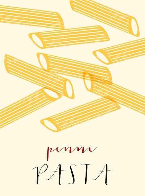 Pasta Menu, Pasta Brands, English Magazine, Pasta Penne, Italian Menu, Tapestry Loom, Italian Decor, Poster Illustration, Modern Print