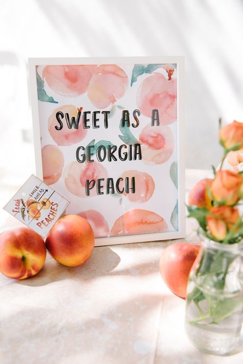 Sweet as a Peach Party Signage from a Sweet As A Peach 1st Birthday Party on Kara's Party Ideas | KarasPartyIdeas.com (19) Peach Festival Ideas, Peach Birthday Party Ideas, One Sweet Peach Birthday Food, Peaches Party Theme, One Sweet Peach Birthday Party Food, Peach Party Ideas, Peach Themed Baby Shower Ideas, First Birthday Peaches Theme, Sweet As A Peach Baby Shower Ideas