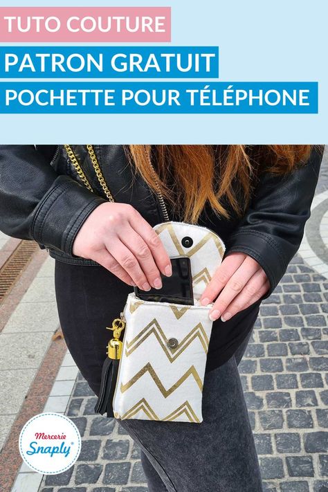 Une pochette pour téléphone portable à porter en bandoulière où vous pouvez même ranger vos clés, argents, cartes. Super pratique ! Découvrez le tuto couture pour cette pochette de téléphone, ainsi que son patron gratuit. On vous promet que c'est facile à coudre. Crochet Intarsia, Pochette Diy, Pochette Portable, Crossbody Bag Pattern, Crochet Baby Blanket Free Pattern, Sac Diy, Couture Sewing, Phone Pouch, Diy Couture