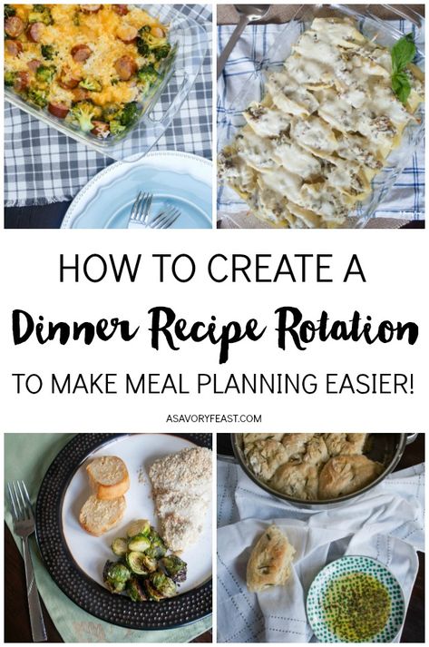 Looking for some dinner inspiration? Today I’m sharing our current dinner recipe rotation and showing you how creating a recipe rotation can make meal planning easier. Plane Food, Meal Plan Grocery List, Dish Ideas, Make Ahead Lunches, Dinner Inspiration, Dinner Plan, Family Favorite Meals, Food Diary, Side Dishes Easy