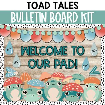 Cottage Core Bulletin Board, Cute Bulletin Boards For Classroom, Welcome Back Bulletin Boards, Included Quotes, Bulletin Boards Ideas, Frog Bulletin Boards, Classroom Windows, Young Toddler Activities, Frog Classroom