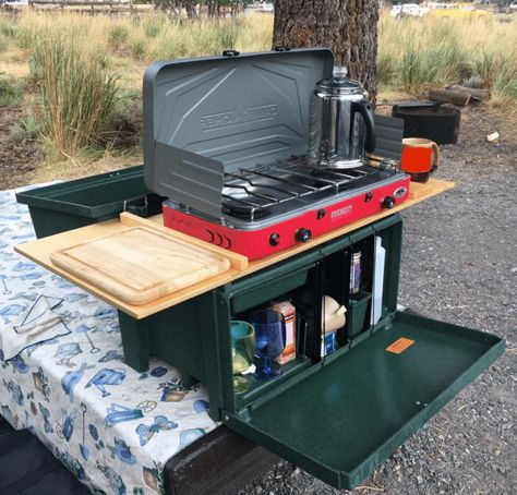 9 Best Camping Kitchens for Cooking Anywhere! Camp Kitchen Chuck Box, Portable Camp Kitchen, Camping Chuck Box, Camp Kitchen Box, Kangoo Camper, Kombi Motorhome, Kitchen Setup, Chuck Box, Kitchen Box