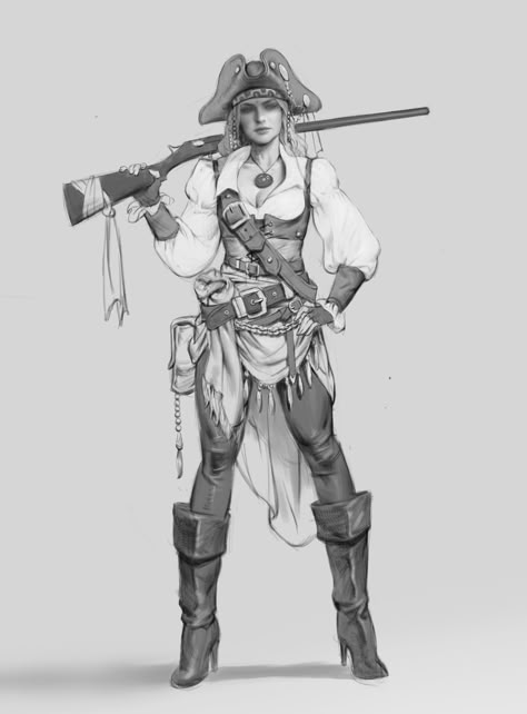 Pirate Drawing, Female Pirate, Female Pirate Costume, Sketch Practice, Pirate Stuff, Steampunk Pirate, Pirate Queen, Pirate Outfit, Pirates Cove