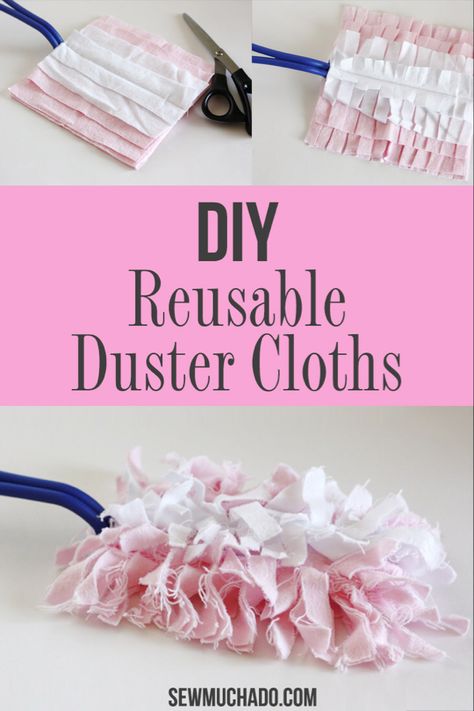 Diy Dusters, Reusable Duster, Swiffer Duster, Cleaning Stuff, Beginner Sewing Projects Easy, Homemade Cleaning, Diy Simple, Leftover Fabric, Going Green