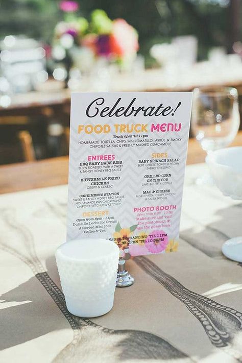 Food Truck Wedding Table Setting, Wedding Food Truck Ideas, Food Trucks At Weddings, Food Trucks Wedding, Food Truck Wedding Ideas, Food Truck Wedding Reception, Wedding Food Truck Catering, Wedding Food Truck Receptions, Wedding Food Trucks