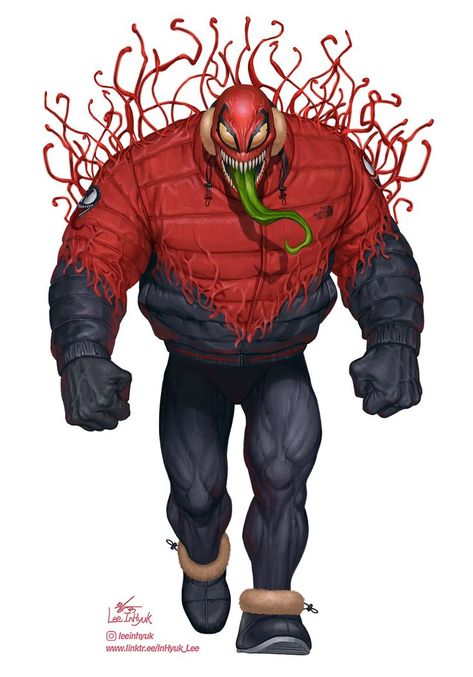 Toxin - by InHyuk Lee Marvel Toxin, Toxin Symbiote, Toxin Marvel, Inhyuk Lee, Symbiotes Marvel, Venom Comics, Spiderman Artwork, Man Character, Superhero Design