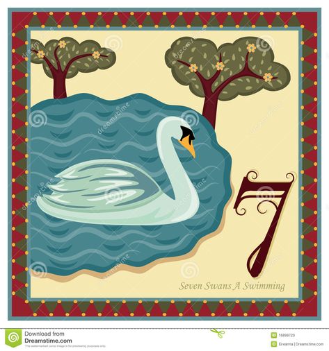 7 Swans a swimming - 7 Gifts of Romans 12 - The 12 Days Of Christmas 7 Swans A Swimming, 7th Day Of Christmas, Swans Swimming, Christmas Images Free, Seven Swans, 12 Days Of Xmas, Christmas History, Christmas Stock Photos, The 12 Days Of Christmas