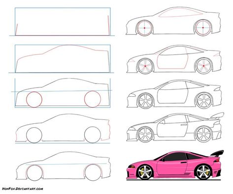 Comment How To Draw Sports Cars, How To Draw A Car, Sports Car Drawing, Simple Car Drawing, How To Draw Cars, Drawing Roses, Car Drawing Pencil, Car Drawing Easy, Eclipse Gsx