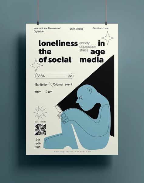 Social Causes Poster, Poster Design Awareness, Poster For Mental Awareness, Wellbeing Poster Design, Awarness Ideas Poster, Social Poster Ideas, Health Design Ideas, Conceptual Poster Design, Health Campaign Poster Design