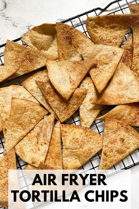 Air Fried Flour Tortilla Chips, Tortilla Wrap Chips Air Fryer, How To Make Low Carb Tortilla Chips, Carb Balance Tortilla Chips, How To Make Keto Tortilla Chips, Making Tortilla Chips From Tortillas, What To Use Tortillas For, Low Carb Chips Air Fryer, Healthy Homemade Tortilla Chips