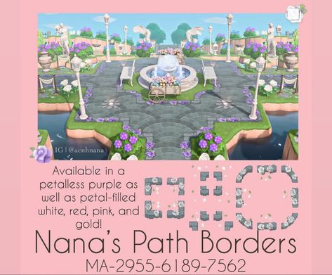 Acnh Path, Animal Crossing 3ds, Animal Crossing Guide, Purple Animals, Animal Crossing Qr Codes Clothes, Animal Crossing Wild World, Path Design, Qr Codes Animal Crossing, Unique Roses