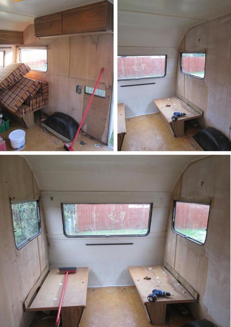 Rangement Caravaning, Caravan Renovation Diy, Caravan Interior Makeover, Caravan Conversion, Vintage Caravan Interiors, Diy Caravan, Caravan Vintage, Small Caravans, Caravan Decor