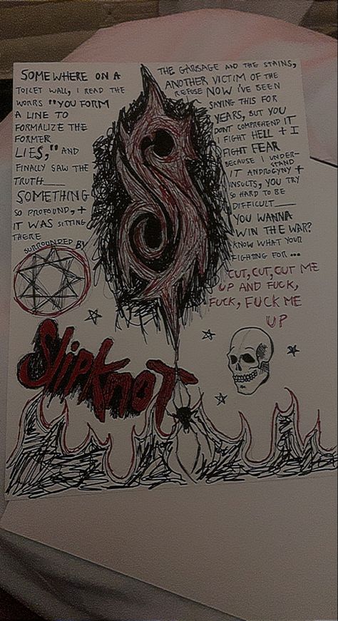 Korn And Slipknot Wallpaper, Slipknot Art Drawing, Slipknot Drawings Easy, Slipknot Sketch, Slipknot Pfps, Slipknot Tattoo Ideas, Slipknot Nails, Slipknot Drawings, Slipknot Aesthetic