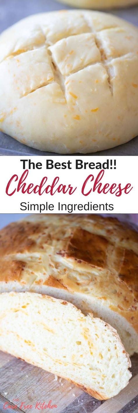 Easy Rustic Bread, Cheddar Cheese Bread Recipe, Rustic Bread Recipe, Cheddar Cheese Bread, Rustic Loaf, Cheese Bread Recipe, Tasty Bread Recipe, Best Bread, Queso Cheddar