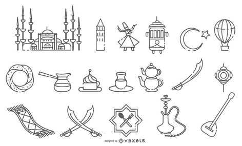 Istanbul Elements Stroke Design Pack #AD , #Paid, #AD, #Elements, #Pack, #Design, #Istanbul Istanbul Tattoo Ideas, Istanbul Logo, Turkey Tattoos, Istanbul Tattoo, Holiday Tattoo, Country Tattoos, Turkish Flag, Istanbul City, City Tattoo