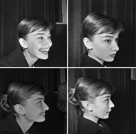 Audrey Hepburn, c. 1956 Audrey Hepburn Aesthetic Pfp, Audrey Hepburn No Makeup, Audrey Hepburn Body Shape, Audrey Hepburn Hairstyle, Audrey Hepburn Bun, Audrey Hepburn Makeup, Aubrey Hepburn, Sherilyn Fenn, Audrey Hepburn Photos