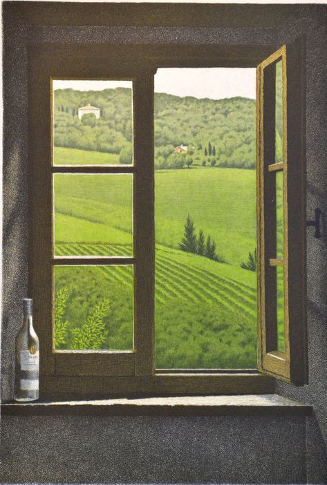 Window With A View, Montepulciano, Poster Design Inspiration, Unusual Art, Amazing Views, Glitch Art, Mystical Art, Window View, Painting Gallery