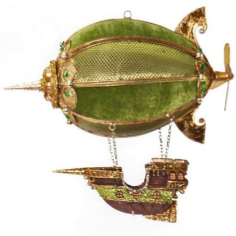 Steampunk Ornaments, Steampunk Airships, Steampunk Hot Air Balloon, Hot Air Balloon Ornament, Steampunk Ship, Hot Air Balloon Craft, Hot Air Balloons Art, Enchanted Christmas, Steampunk Airship