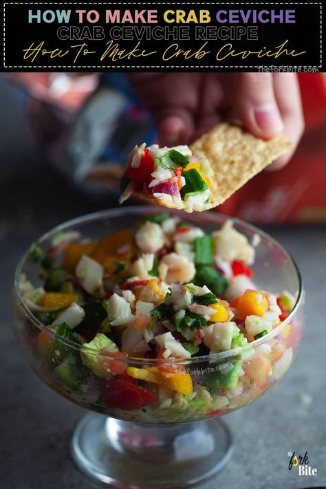 This Easy Crab Ceviche recipe is a bright, refreshing dish with a robust flavor that will leave you craving more. Crab Meat Ceviche Recipe, Ceviche Recipe Crab, Civeche Recipe, Crab Ceviche Recipe, Crab Ceviche, How To Make Ceviche, Jicama Slaw, Crab Pasta, Crispy Corn